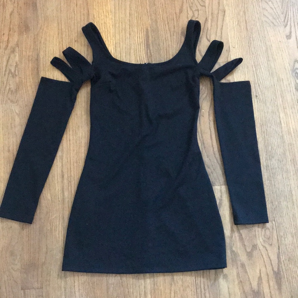 Tobi Black Long Sleeve Tight Dress